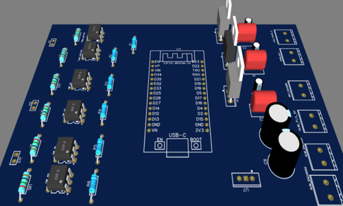 3D model of the mobile robot control PCB