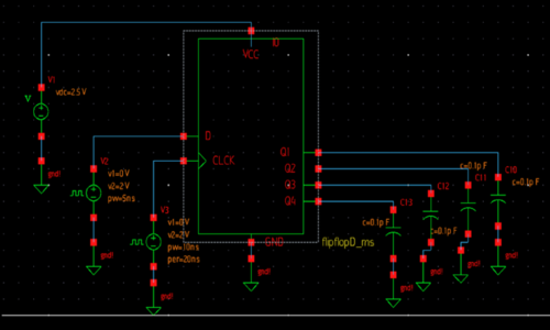 Test bench for the 4-bit shift register