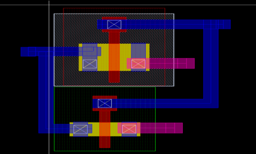 CMOS inverter physical layout